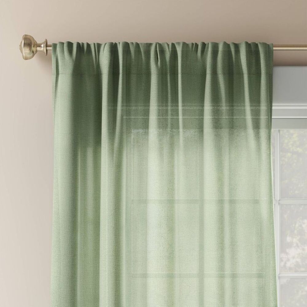 Open Box - Threshold - Light Filtering Window Curtain Panel - Threshold Green